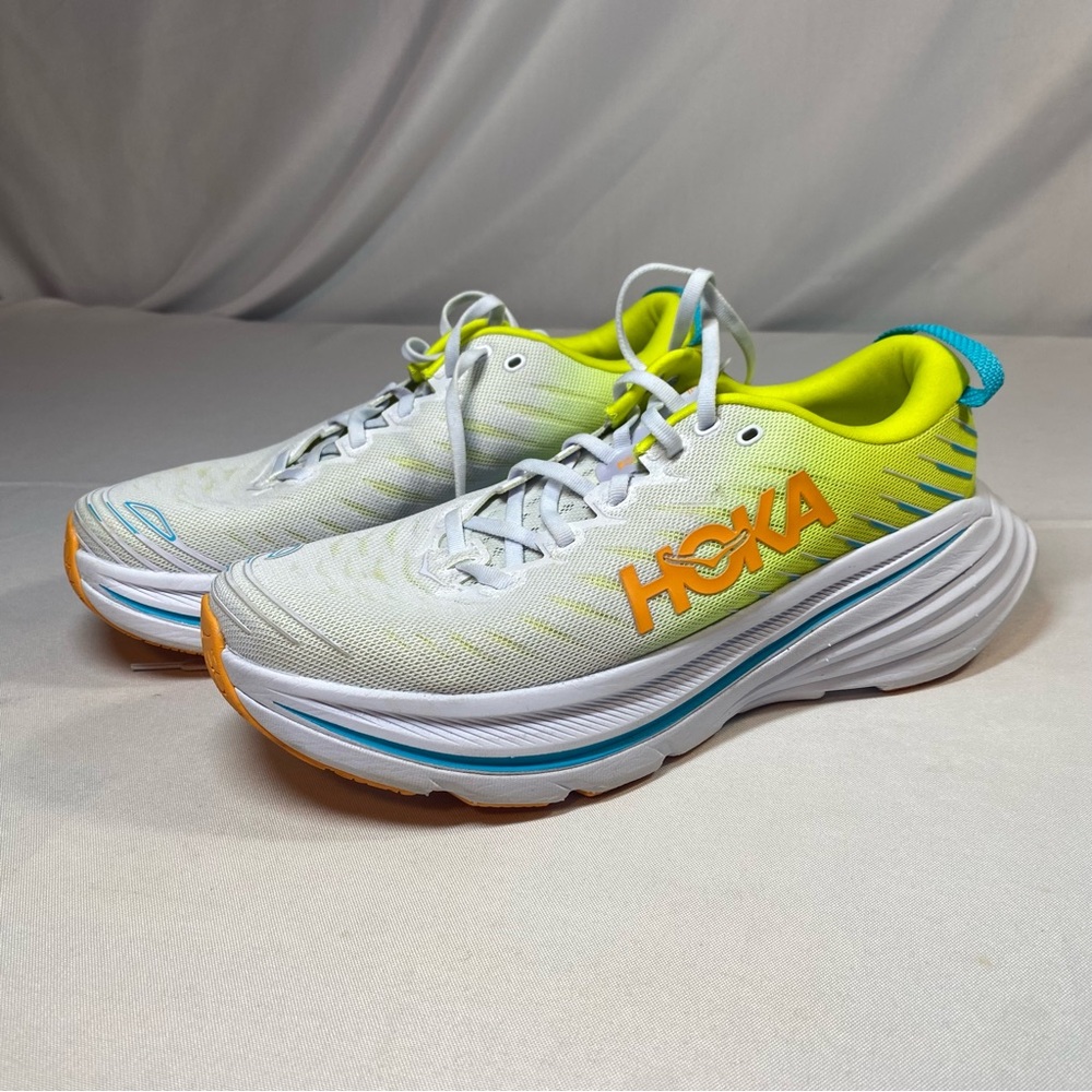 Hoka One Bondi X Mens Running Shoes White Athletic Sneaker • 10D • No Insole